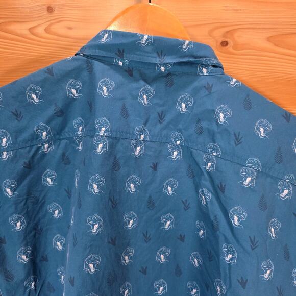 Toppling Goliath Brewing Co Beer Button Shirt Men XL T REX Dinosaur AOP - Picture 4 of 8